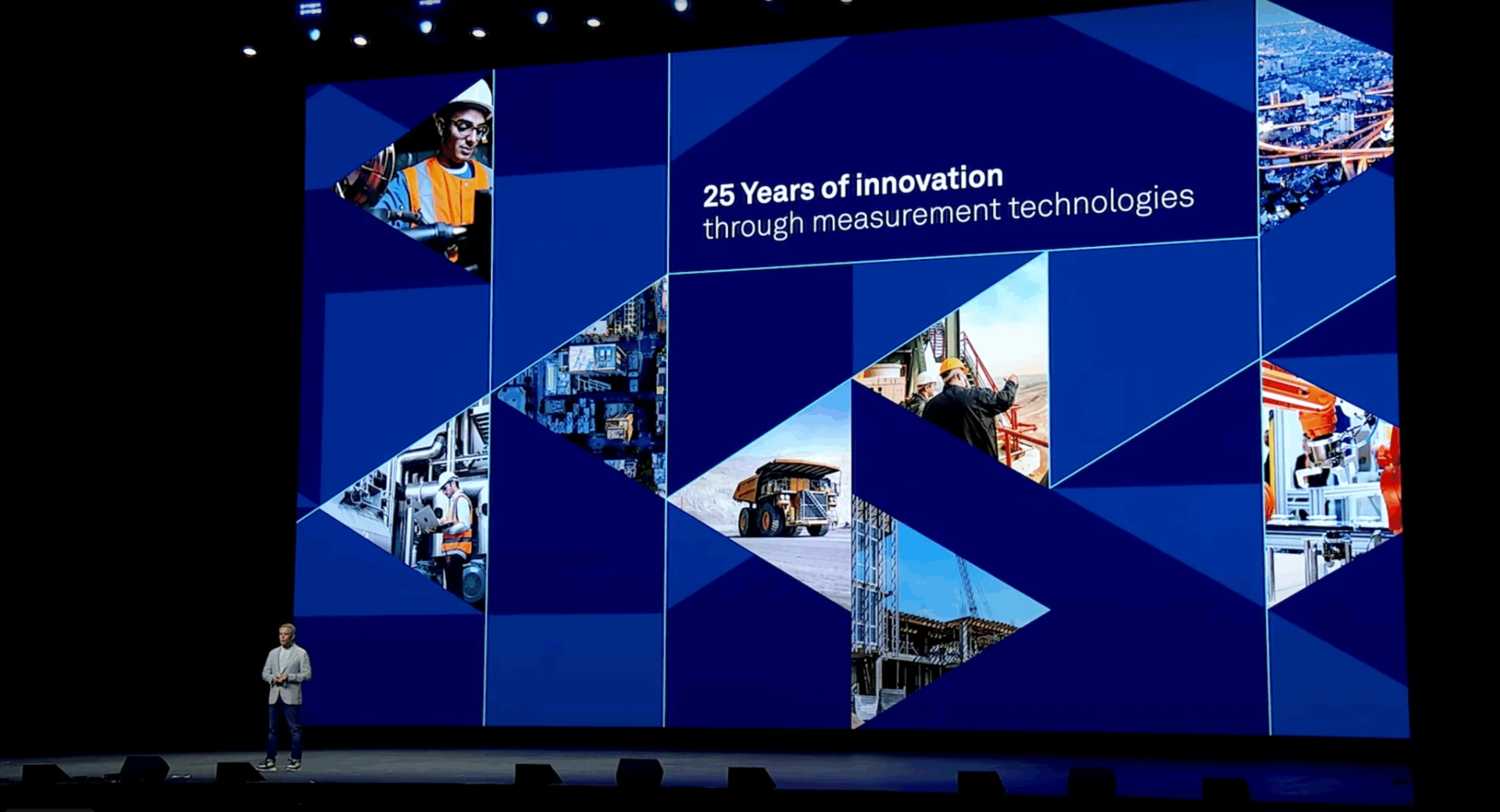 Executive presentation marking 25 years of innovation at Hexagon